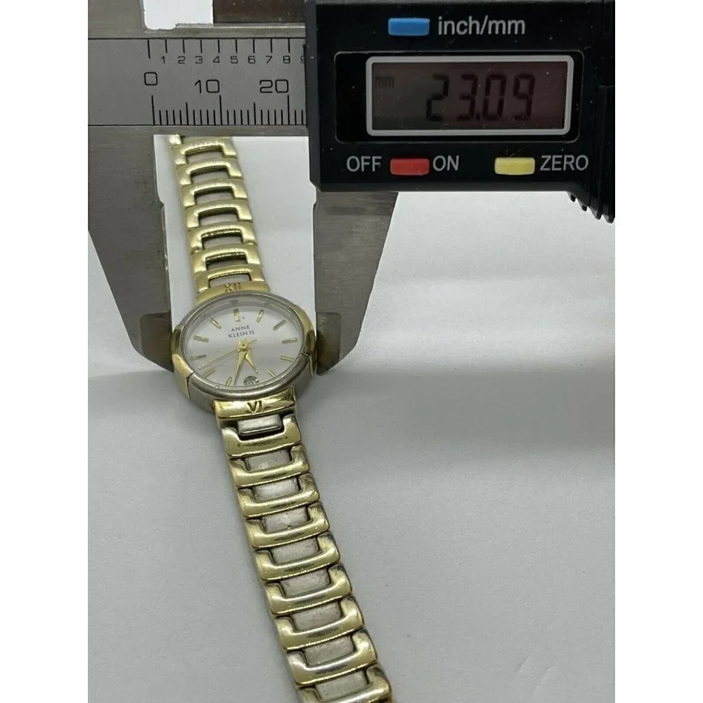 Anne Klein 10/3050-1 Women's Watch Link Bracelet Roman Numerals 2 Tone Date